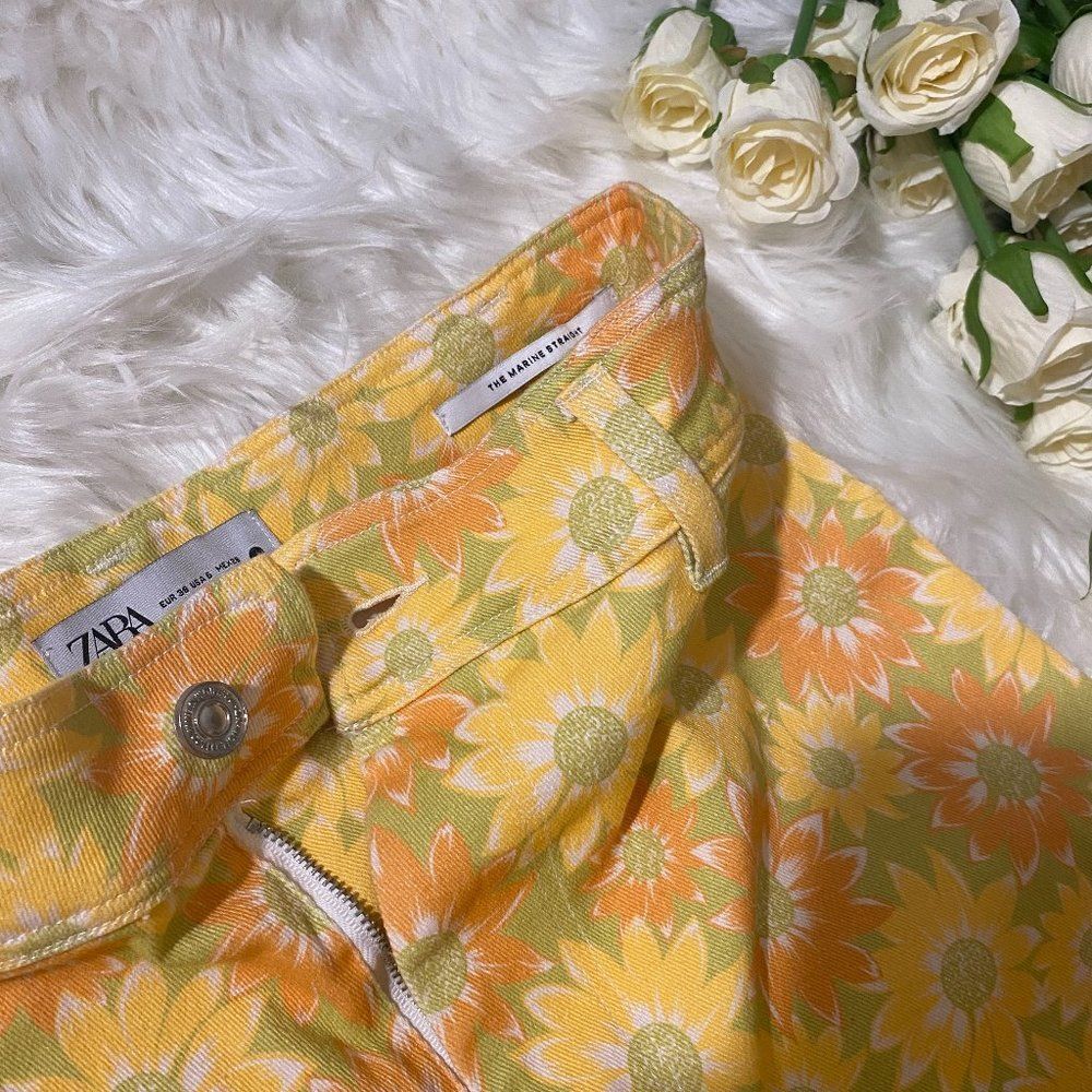 ZARA SUNFLOWER MARINE DENIM JEANS - Picture 9 of 15